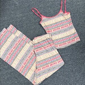 SKIMS Printed Matching Pajama Tank and Bottom Set XS